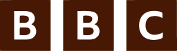 The image shows the BBC logo, with white letters “B”, “B”, and “C” each in separate brown squares.