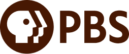 PBS logo in brown, featuring a stylized human face profile inside a circle to the left of the letters “PBS” in a bold, sans-serif font.